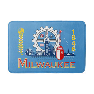 Flagge von Milwaukee, Wisconsin-Badematte Badematte