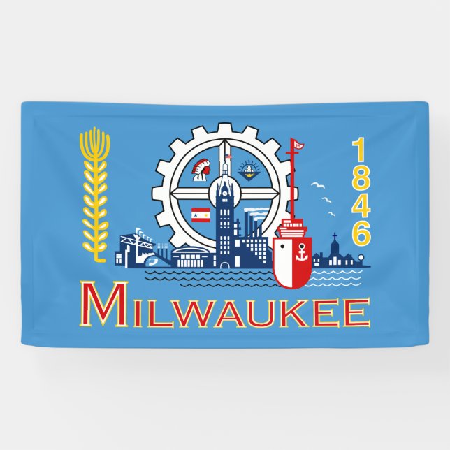 Flagge von Milwaukee (Wisconsin) Banner (Horizontal)