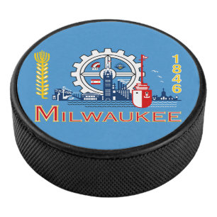 Flagge von Milwaukee, Wisconsin Hockey Puck