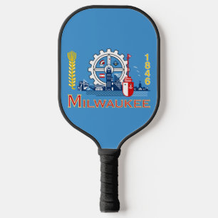 Flagge von Milwaukee, Wisconsin Pickleball Schläger