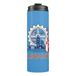 Flagge von Milwaukee, Wisconsin Thermal Tumbler Thermosbecher