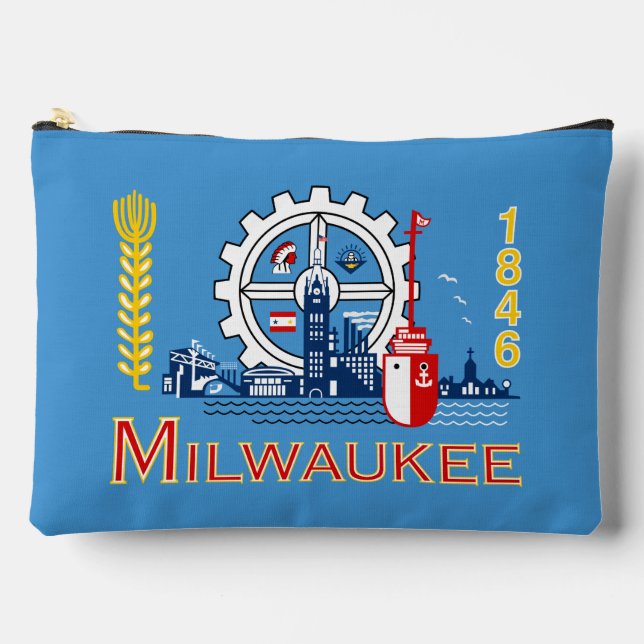 Flagge von Milwaukee, Wisconsin Zubehörtasche (Vorderseite)