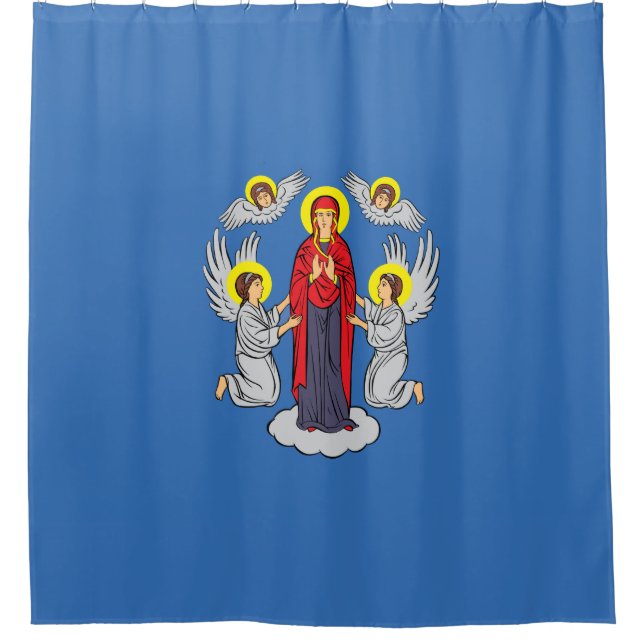 Flagge von Minsk (Belarus) Duschvorhang (Vorderseite)