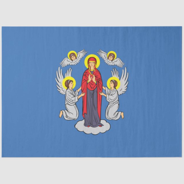 Flagge von Minsk (Belarus) Seidenpapier (Vorderseite)