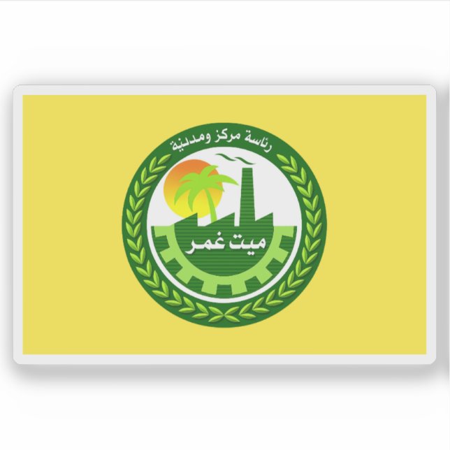 Flagge von Mit Ghamr, Ägypten Aufkleber (Vorderseite)
