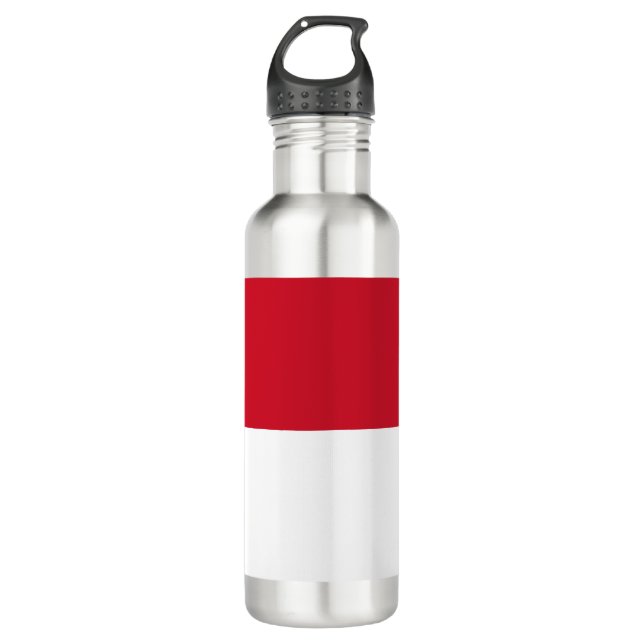 Flagge von Monaco Edelstahlflasche (Vorderseite)