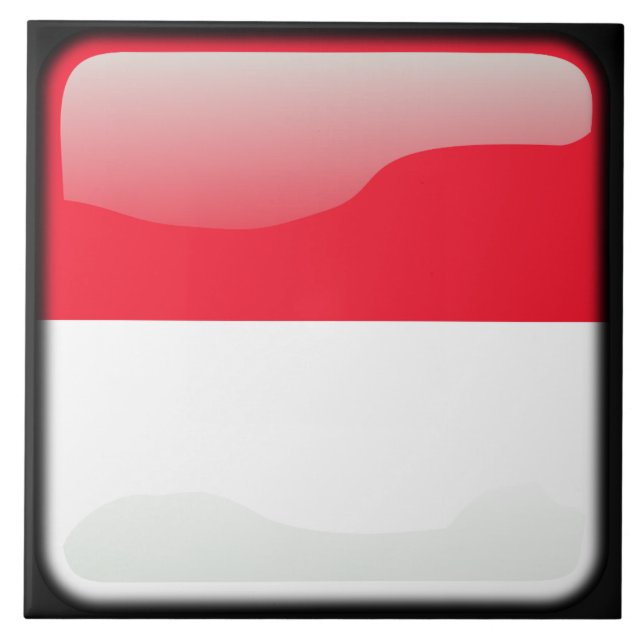 Flagge von Monaco Fliese (Vorderseite)