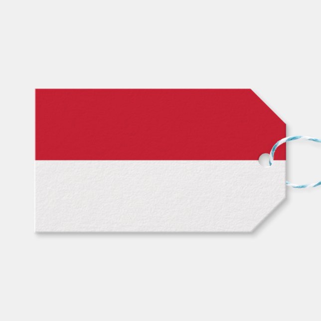 Flagge von Monaco Geschenkanhänger (Vorderseite (Horizontal))