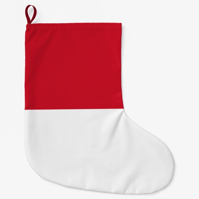 Flagge von Monaco Großer Weihnachtsstrumpf (Vorderseite)
