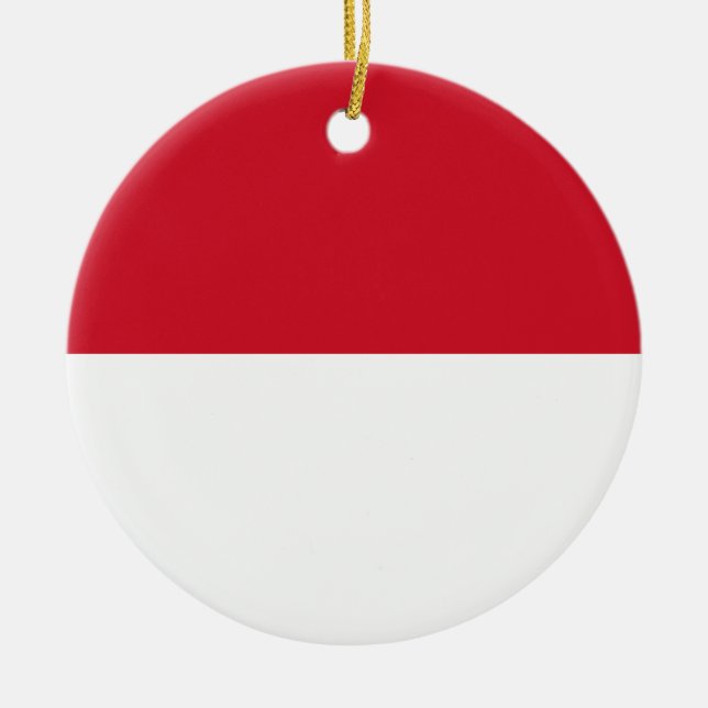 Flagge von Monaco Keramik Ornament (Vorne)