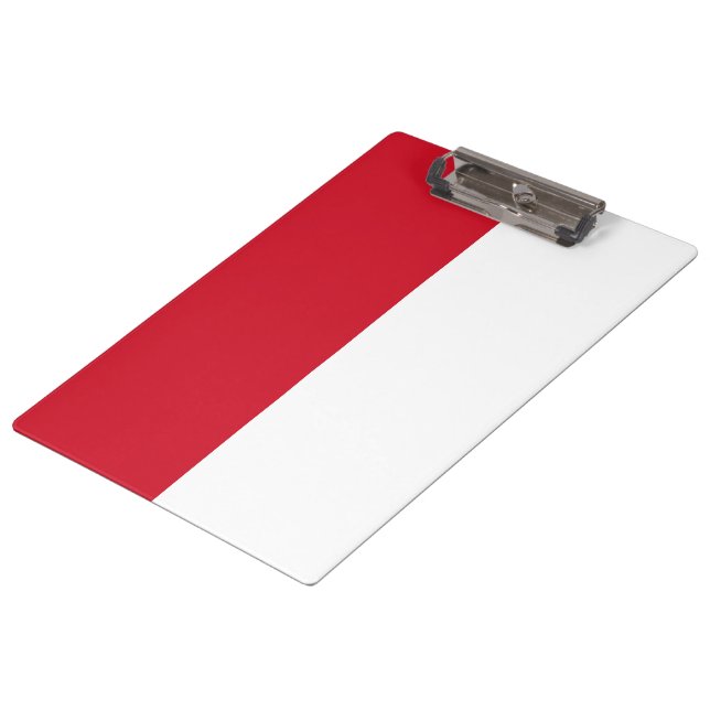 Flagge von Monaco Klemmbrett (Schrägansicht)
