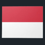 Flagge von Monaco Notizblock<br><div class="desc">Dieses Design zeigt die Nationalflagge von Monaco (offiziell das Fürstentum von Monaco), einem souveränen Stadt-Staat, Land und Mikrostaat an der französischen Riviera in Western Europa. Es grenzt im Norden an Frankreich, im Osten und Westen und im Süden an das Mittelmeer. Das Fürstentum ist weithin als einer der teuersten und reichsten...</div>