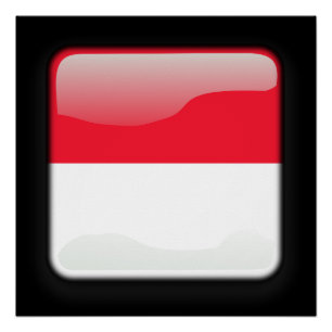Flagge von Monaco Poster