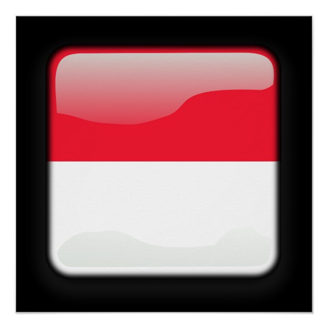 Flagge von Monaco Poster (Vorderseite)
