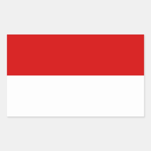 Flagge von Monaco Rechteckiger Aufkleber (Vorderseite)