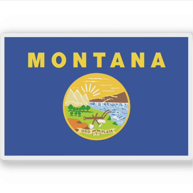 Flagge von Montana Aufkleber (Vorderseite)