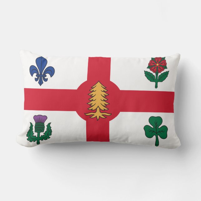 Flagge von Montreal, Quebec Lumbar Kissen (Vorderseite)