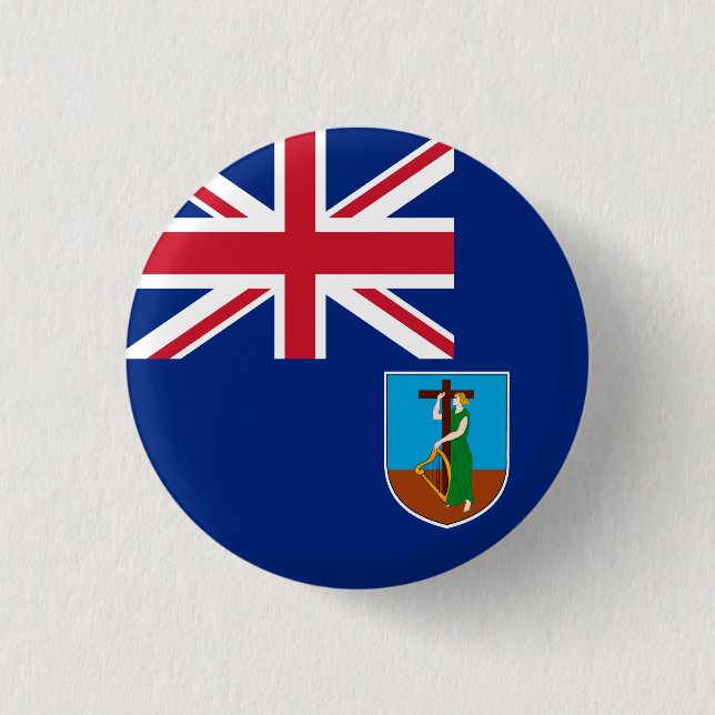 Flagge von Montserrat Button (Vorderseite)