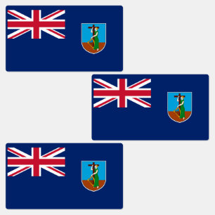 Flagge von Montserrat Etiketten