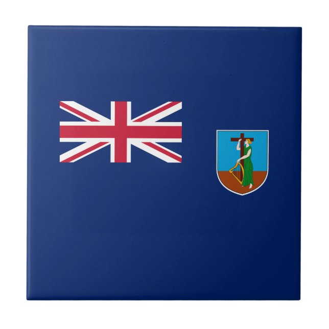 Flagge von Montserrat Fliese (Vorderseite)