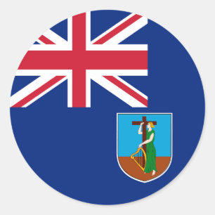 Flagge von Montserrat Runder Aufkleber