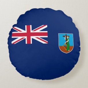 Flagge von Montserrat Rundes Kissen