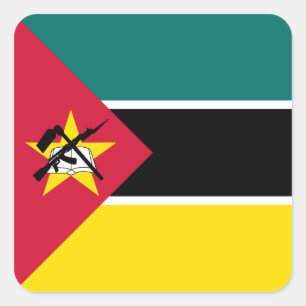 Flagge von Mosambik Quadratischer Aufkleber