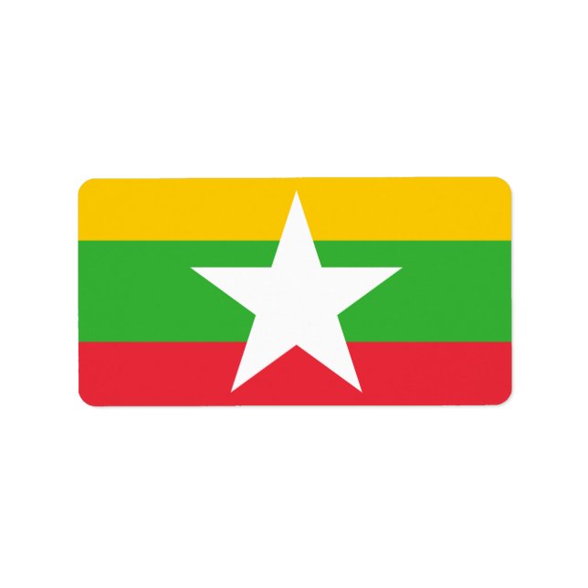 Flagge von Myanmar Adressaufkleber (Vorne)