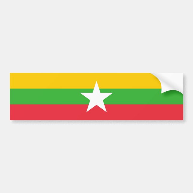 Flagge von Myanmar Autoaufkleber (Vorne)