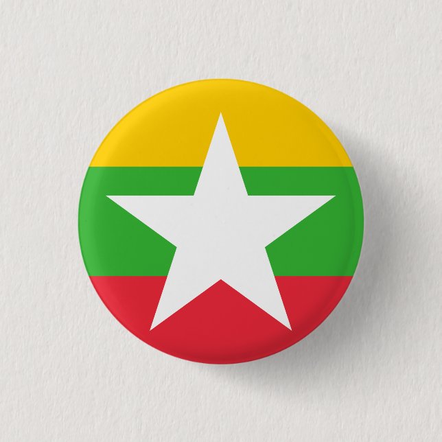 Flagge von Myanmar Button (Vorderseite)
