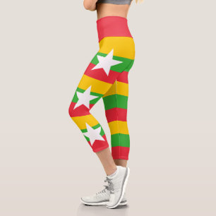 Flagge von Myanmar Capri Leggings