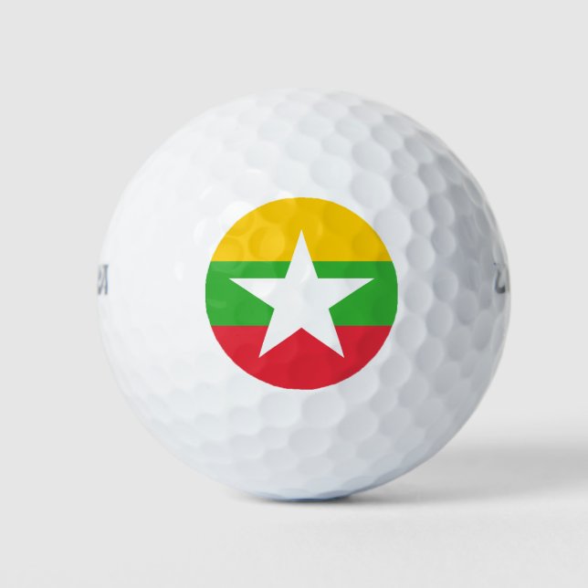 Flagge von Myanmar Golfball (Vorderseite)