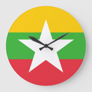 Flagge von Myanmar Große Wanduhr