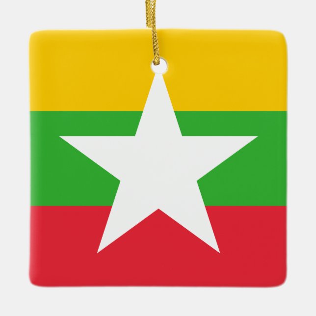 Flagge von Myanmar Keramikornament (Vorderseite)