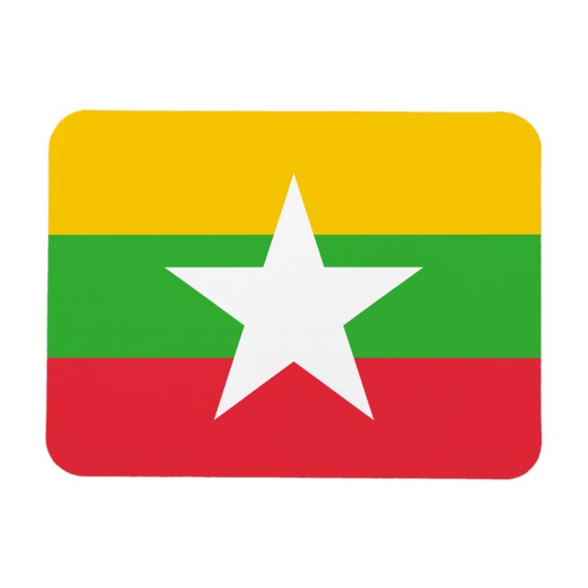 Flagge von Myanmar Magnet (Horizontal)