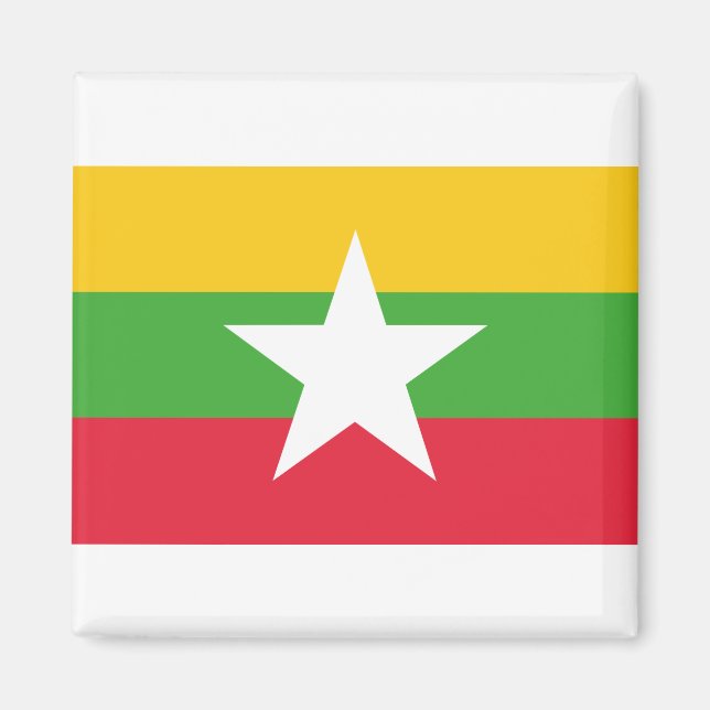 Flagge von Myanmar Magnet (Vorne)