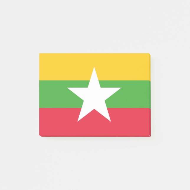 Flagge von Myanmar Post-it Klebezettel (Vorderseite)
