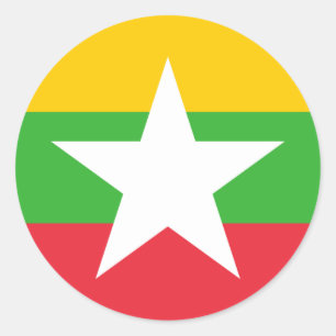 Flagge von Myanmar Runder Aufkleber