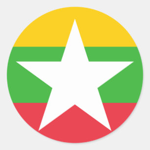 Flagge von Myanmar Runder Aufkleber