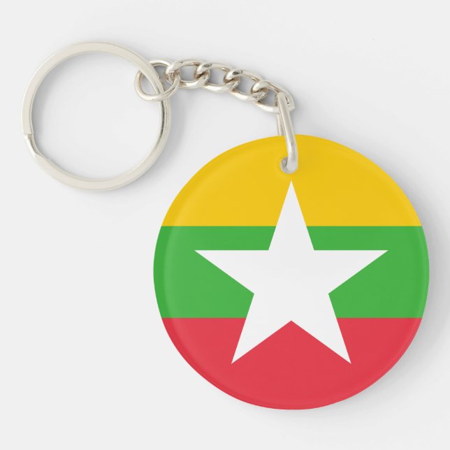 Flagge von Myanmar Schlüsselanhänger (Vorderseite)