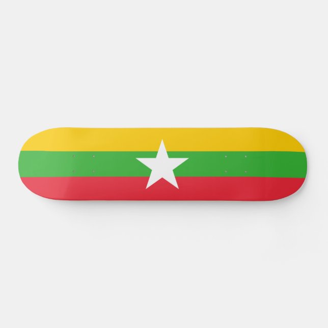 Flagge von Myanmar Skateboard (Horizontal)