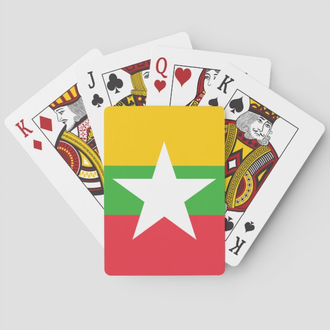 Flagge von Myanmar Spielkarten (Rückseite)