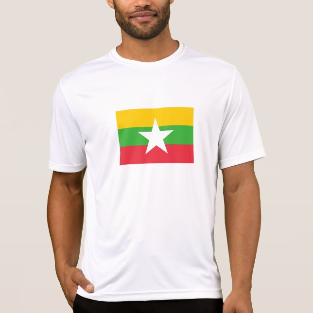 Flagge von Myanmar T-Shirt (Vorderseite)