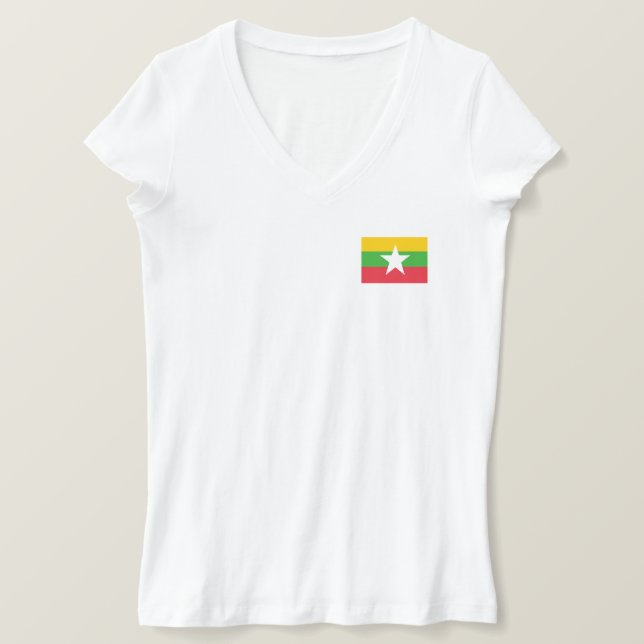 Flagge von Myanmar T-Shirt (Design vorne)