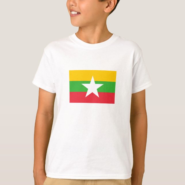 Flagge von Myanmar T-Shirt (Vorderseite)