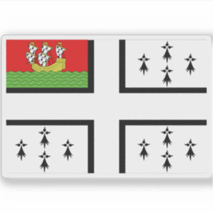 Flagge von Nantes, Loire-Atlantique Aufkleber