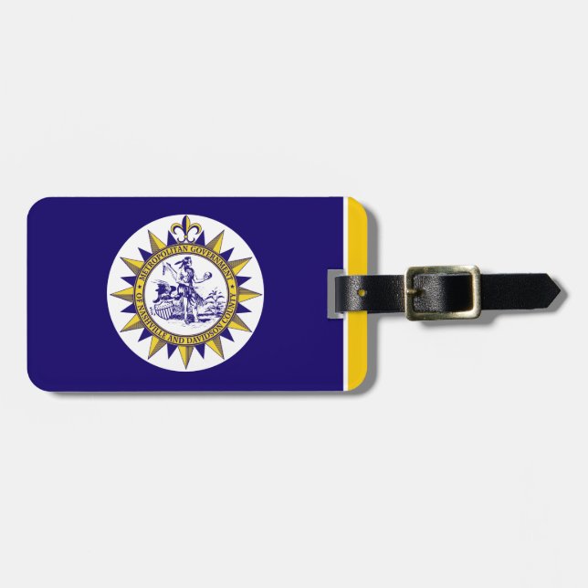Flagge von Nashville, Tennessee-Gepäckmarke Gepäckanhänger (Vorderseite horizontal)