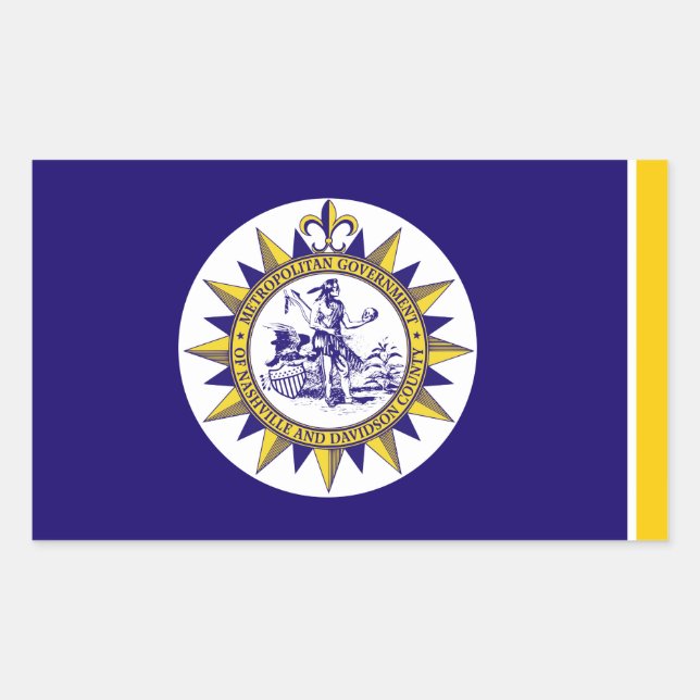 Flagge von Nashville, Tennessee Rechteckiger Aufkleber (Vorderseite)