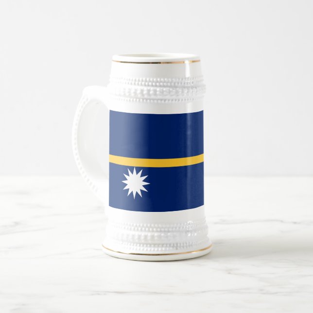 Flagge von Nauru Bierglas (Vorderseite Links)