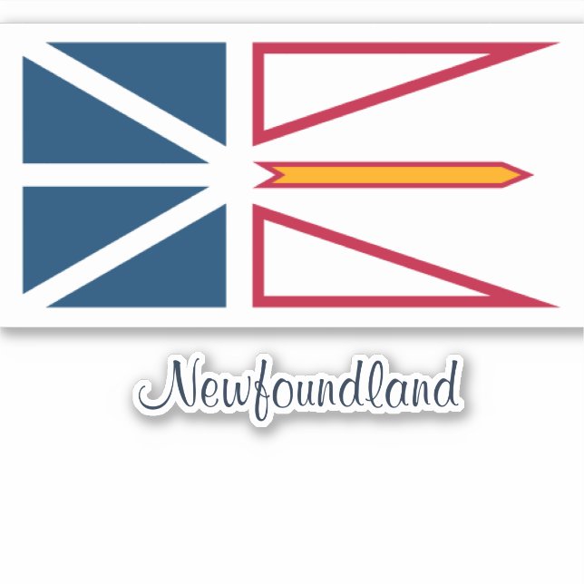 Flagge von Neufundland, gekennzeichnet Aufkleber (Vorderseite)